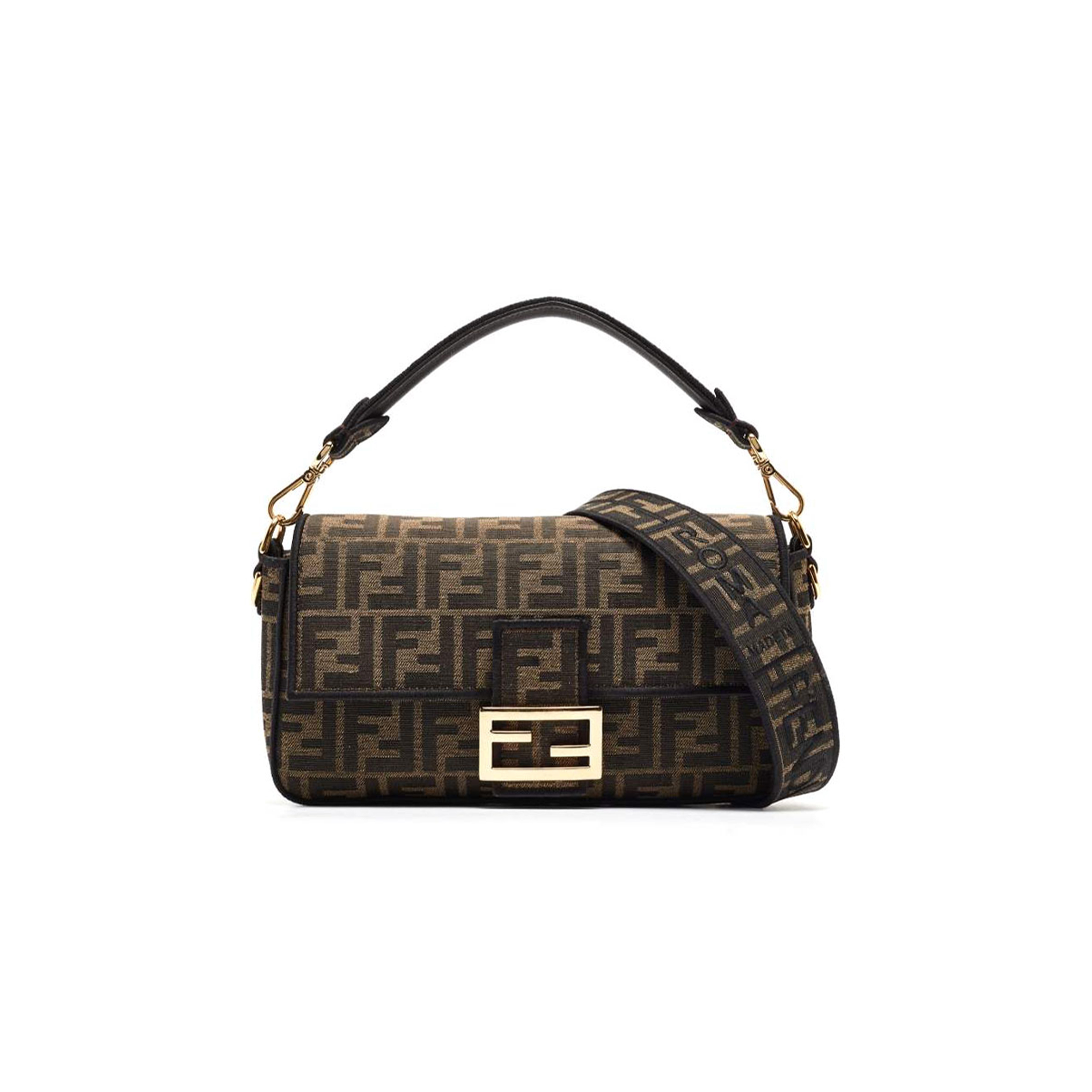 F**di tobacco zucca jacquard canvas medium baguette bag (27*15*6cm)